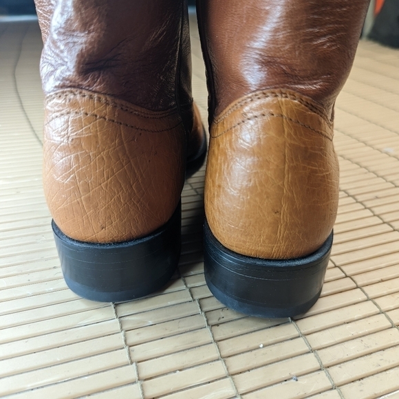 Dan Post men's sz 7.5D genuine exotic smooth Ostrich Cognac brown. Worn one time - Picture 6 of 12